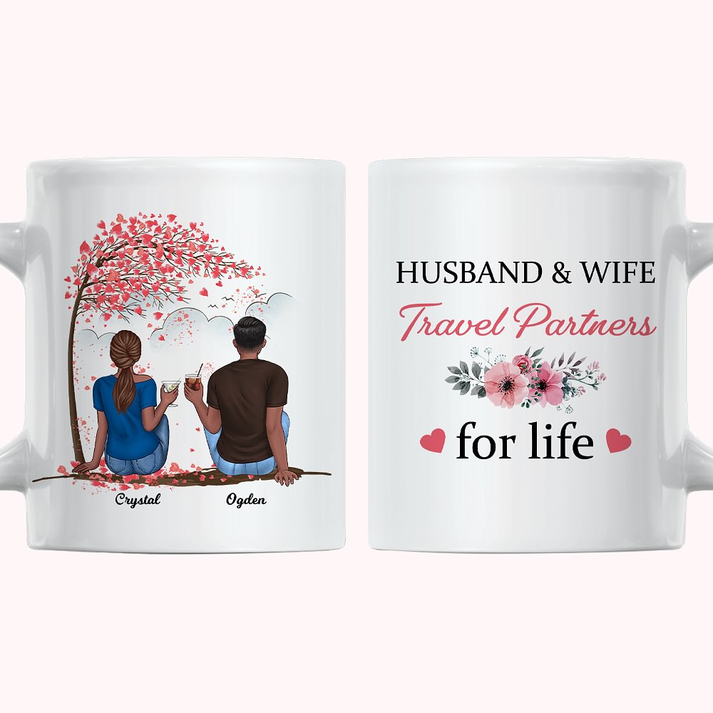 Personalized Husband and Wife Travel Partners for Life Couple Cheers
