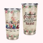 Personalised Besties Flowers Decoration Drink 20oz Tumbler Best Friend Gift for Her Bestie Gift Friendship