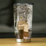 Vaso Personalizado Pareja Vieja Escena de Nieve Invierno Confesión Sincera 20oz Vaso de Cumpleaños para Bebidas Calientes y Frías