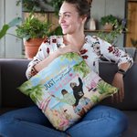 Personlig strandutsikt Kom bara ihåg om vi blir fångade jag är döv och du talar inte engelska kasta kuddeöverdrag vänskap gåva soffa dekor