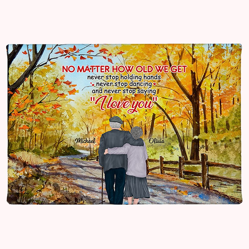 Personnalisé quel que soit l'âge que nous obtenons vieux couple feuilles d'érable affiche sans cadre peinture anniversaire saint valentin mur