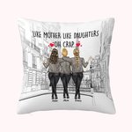 Personalizzato Come la madre come la figlia Oh Crap Modern City Throw Pillow Cover Miglior regalo per la madre per il soggiorno