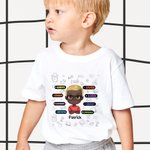 Personalized Girl Boy Headshot Tag Wall Sign Childlike Elements Kid T-shirt School Season  Daily Wear