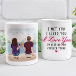 Personalized I Met You I Liked You I Love You Couple Celebration White Ceramic Mug Anniversary Valentine's Day Gift for Couple