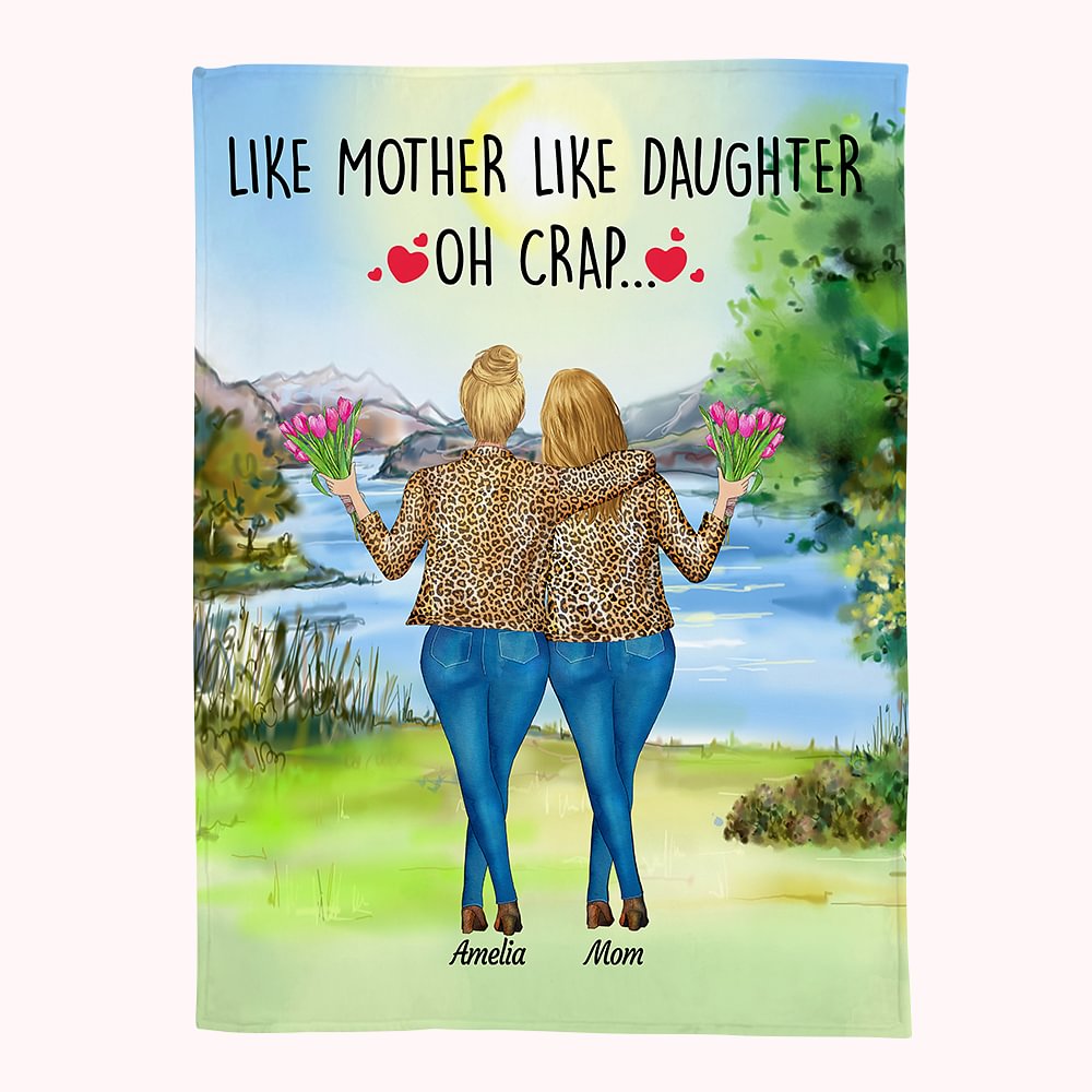 Couverture personnalisée comme une mère comme une fille Sweet Go Outside Super Soft Mother's Day Thanksgiving Day Gift