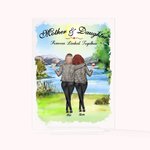 Madre e figlia personalizzate Buone feste Piccola placca acrilica di erba verde del fiume Decorazione acrilica per la festa della mamma