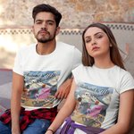 Personalized Husband and Wife Mountain Vacation Couple Travel T-shirt Anniversary Gift