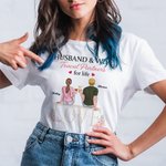 Gepersonaliseerd Man en Vrouw Reispartners Eeuwige Liefde T-shirt Valentijnsdag