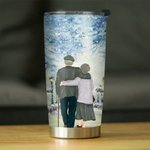 Personalised Old Couple Mutual Sincere Confession Winter Snow 20oz Tumbler Birthday Daily Use