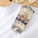 Personalised Besties Flowers Decoration Drink 20oz Tumbler Best Friend Gift for Her Bestie Gift Friendship