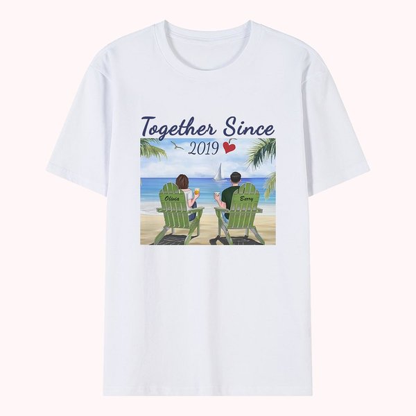 Personalized Beach Summer Vacation Couple Together Many Years T-shirt