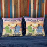 Personalized Husband and Wife Travel Partners for Life Beach Holiday Sunset Throw Pillow Cover Valentine's Day Gift for Living Room