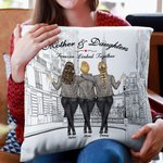 Personalizzato Madre e figlia per sempre legati insieme La Torre di Parigi Throw Pillow Cover Miglior regalo per la madre Divano Decor