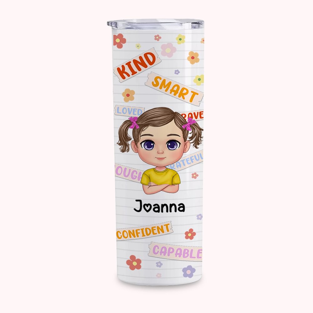 Récompense Personnalisée Enfants Petites Fleurs Droites Skinny Tumbler Anniversaires