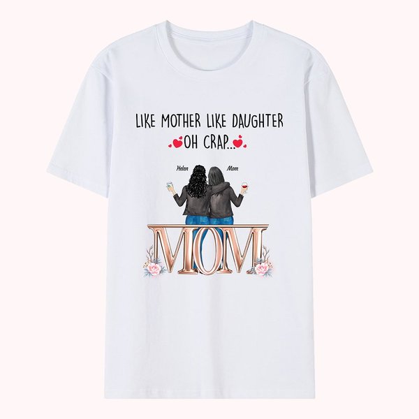 Personifierad Like Mother Like Daughters Sisters Shopping Love T-shirt Mors dag