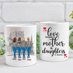 Personalisierte Liebe zwischen einer Mutter und Töchtern, weiße Keramiktasse
