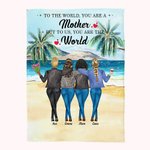 Personalized You Are the World You are A Mother Coconut Palm Beach Blanket Super Soft Mother's Day Woman's Day Birthday Gift