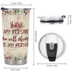 Gobelet personnalisé Besties Flower You Will Always Be My Person 20oz Tumbler Gift for Besties Travel Tumbler