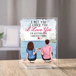 Personalized Couple Sitting by The Lake Mountain Annoying Each Other Acrylic Plaque Boyfriend Gifts House Decorations