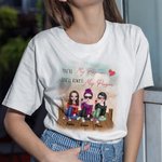 Maglietta personalizzata Besties Sitting On The Wooden Bridge You're My Person Regalo per i viaggi Besties