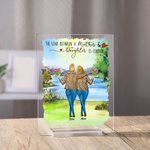 Personalizzato migliore mamma figlie viaggio collina lago placca acrilica compleanno scrivania ornamento