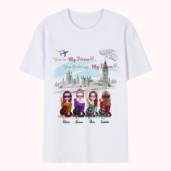 Personalized Girlfriend Friendship Travel Airplane T-shirt Birthday Daily Wear