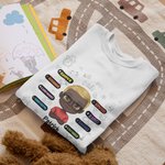 Personalized Girl Boy Headshot Tag Wall Sign Childlike Elements Kid T-shirt School Season  Daily Wear