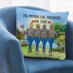 Personalizado De tal madre tal hija Oh Crap Lakeside Vew Funda Almohada Cojín Decoración Dormitorio Regalo Día de la Madre