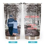 Gepersonaliseerde Old Couple Lives Together Sneeuw Winter 20oz Tumbler Valentijnsdag Dagelijks Gebruik