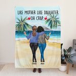 Personalizada De tal madre tal hija Playa Mar Coco Palma Suave y Cálida Manta Día de la Madre Regalo para ella el Día de la Mujer