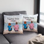 Personalized Couple Vacation Together Year Throw Pillow Cover Girlfriend Gifts Bedroom Decor