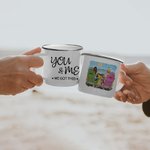 Gepersonaliseerde Jij en Ik We Hebben Deze Zonnebloem Koppel Emaille Mok met Handvat Kerst Verjaardag Gifts