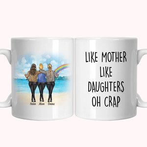 Personalized Like Mother Like Daughter Rainbow White Ceramic Mug for Mom Gifts for Daughter C-type Handle