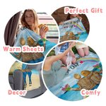 Personalised Like Mother Like Daughter Beach Blue Ocean Cloud Blanket Woman's Day Gift for Mother Daughter