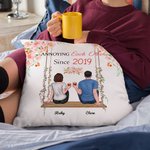 Personalized Throw Pillow Cover Annoying Each Other Couple Flower The Swing Gifts for Couple Bedroom Decor