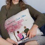 Personalised Couple Sitting Under Tree Annoying Each Other Throw Pillow Cover Gifts for Couple Living Room Decor