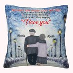 Personalizzato I Love You No matter how old we get each other Side by Side Throw Pillow Cover Romantic Sofa Decor
