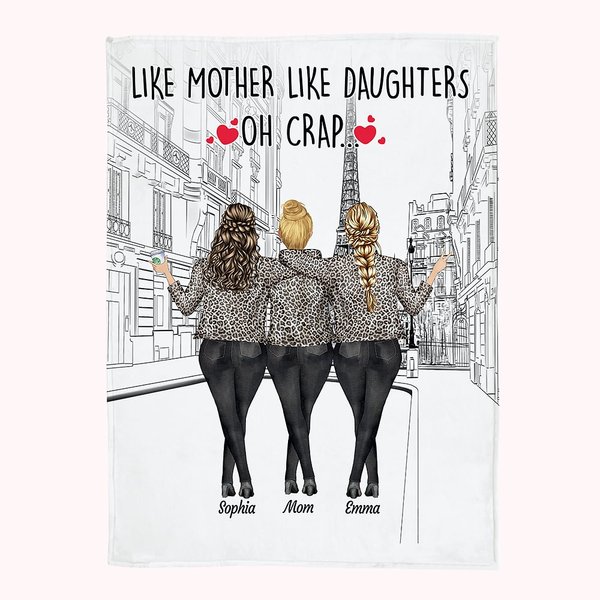 Personalizada De tal madre tal hija La mejor madre del mundo Manta super suave Mejor regalo del Día de la Madre Día de Acción de Gracias