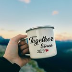 Personalized Together Since Years Forest Swimming Pool Vacation Enamel Mug Easy to Clean Christmas Birthday Gifts