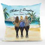 Personalized Mother and Daughter Forever Linked Together Throw Pillow Cover Best Gift for Mother for Living Room