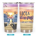 Tramonto sul mare personalizzato Questa coppia sulle sedie 20oz Tumbler Anniversary Gift per bevande calde e fredde