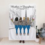 Personalized Mother And Daughter Best Friend in the World Go Shopping Skin Friendly Blanket Mother's Day Woman's Day Gift