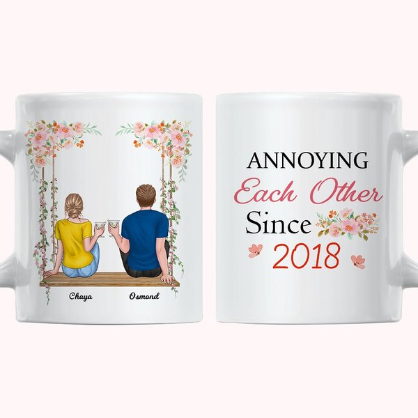 Personalisierte ärgern sich gegenseitig Jahre Paar Cheers Weiße Keramiktasse, spülmaschinen- und mikrowellenfest
