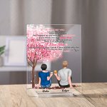 Gepersonaliseerd koppel zittend onder de boom ik hou van je voor altijd en altijd Acrylplaatje vriendinnegeschenk Acryldecoratie
