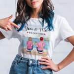 Personalized You and Me Young Couple Gradient Snow T-shirt Birthday Daily Wear