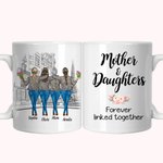 Personalized Mother and Daughter Forever Linked Together White Ceramic Mug Mother Daughter Mug for Office and Home
