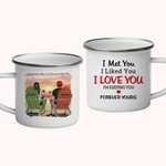 Henkilökohtainen I Love You Forever Couple Beach Sunset Enamel Mug Helppo puhdistaa Syntymäpäivä Joulu Ystävänpäivä Lahjat