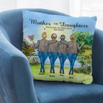 Personalized Mother and Daughters from the Start Lakeside Trees Vew Throw Pillow Cover Gift for Mom for Living Room