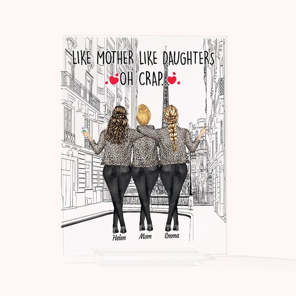 Placca acrilica personalizzata Come la madre Come la figlia Miglior mamma Decorazione acrilica di compleanno