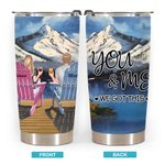 Personalizzato You and Me We Got This Coppia di montagne innevate su sedie da spiaggia Design Tumbler da 20 once Regalo di San Valentino per bevande c